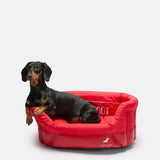 RED PADDED DOG BED