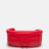 RED PADDED DOG BED