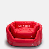 RED PADDED DOG BED
