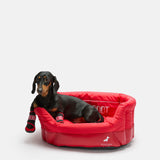 RED PADDED DOG BED