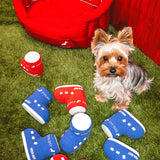 RED PADDED DOG BED
