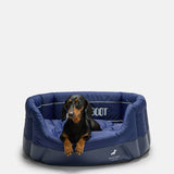 CAMA ACOLCHADA AZUL PARA PERROS