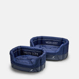 CAMA ACOLCHADA AZUL PARA PERROS