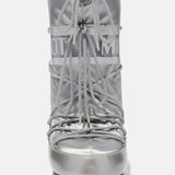 ICON GLANCE SILVER SATIN BOOTS
