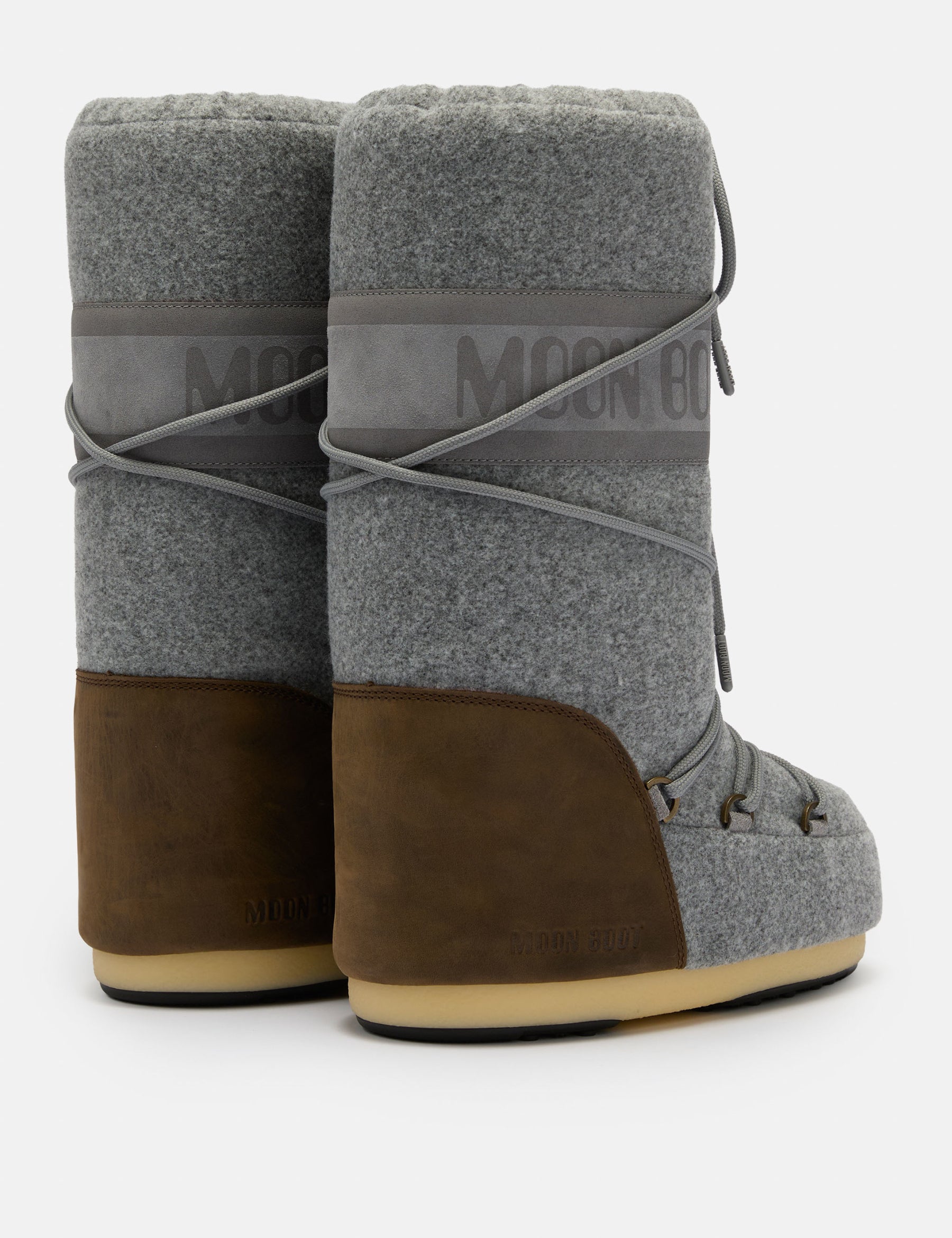 ICON STIEFEL AUS NUBUKLEDER UND FILZ IN GRAU UND BRAUN