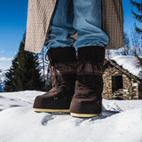 ICON STIEFEL AUS NUBUKLEDER UND FILZ IN DUNKELBRAUN