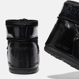 ICON LOW GLANCE BLACK SATIN BOOTS