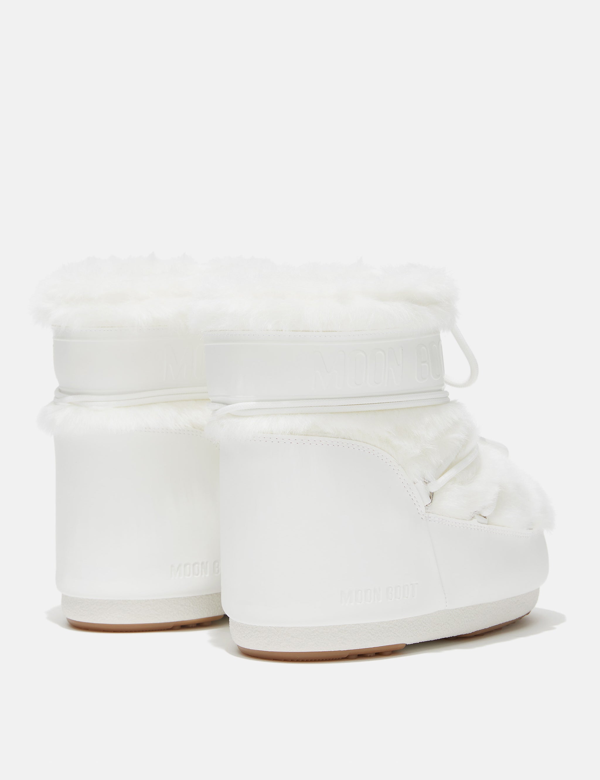 ICON LOW WHITE FAUX-FUR BOOTS