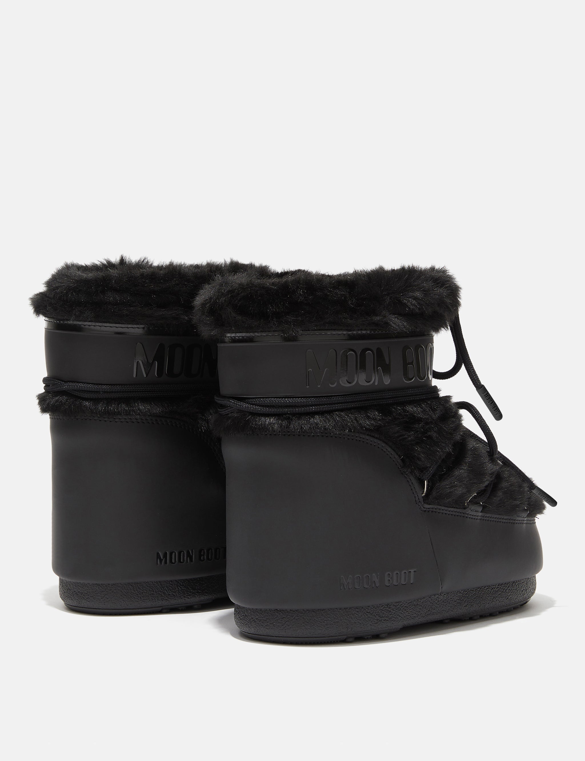 ICON LOW BLACK FAUX-FUR BOOTS