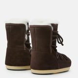 EVX DUNKELBRAUNE STIEFEL AUS VELOURSLEDER UND SHEARLING