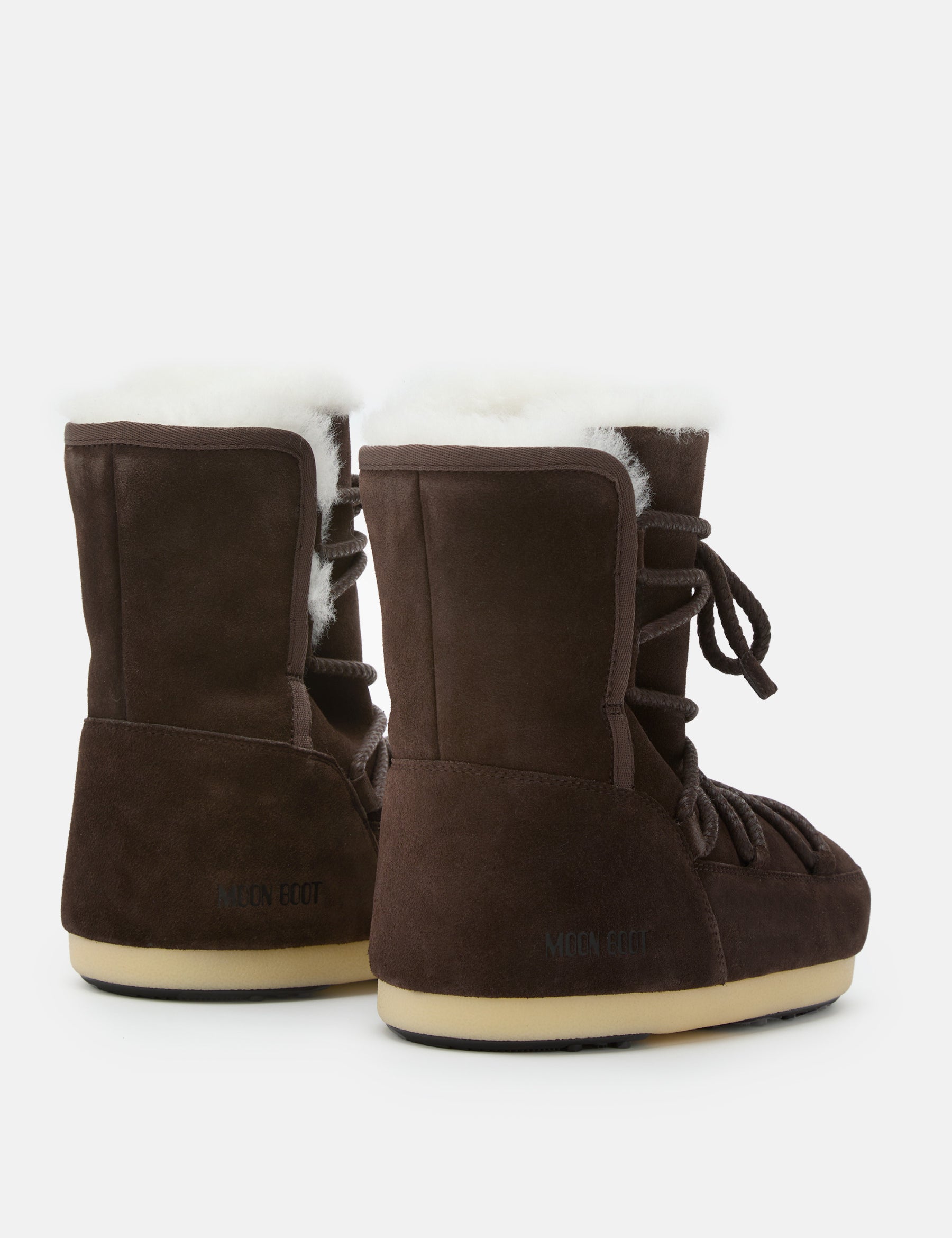 EVX DUNKELBRAUNE STIEFEL AUS VELOURSLEDER UND SHEARLING