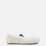 WHITE SHEARLING BALLERINAS