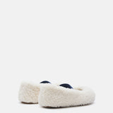 WHITE SHEARLING BALLERINAS