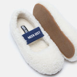 WHITE SHEARLING BALLERINAS