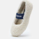 WHITE SHEARLING BALLERINAS
