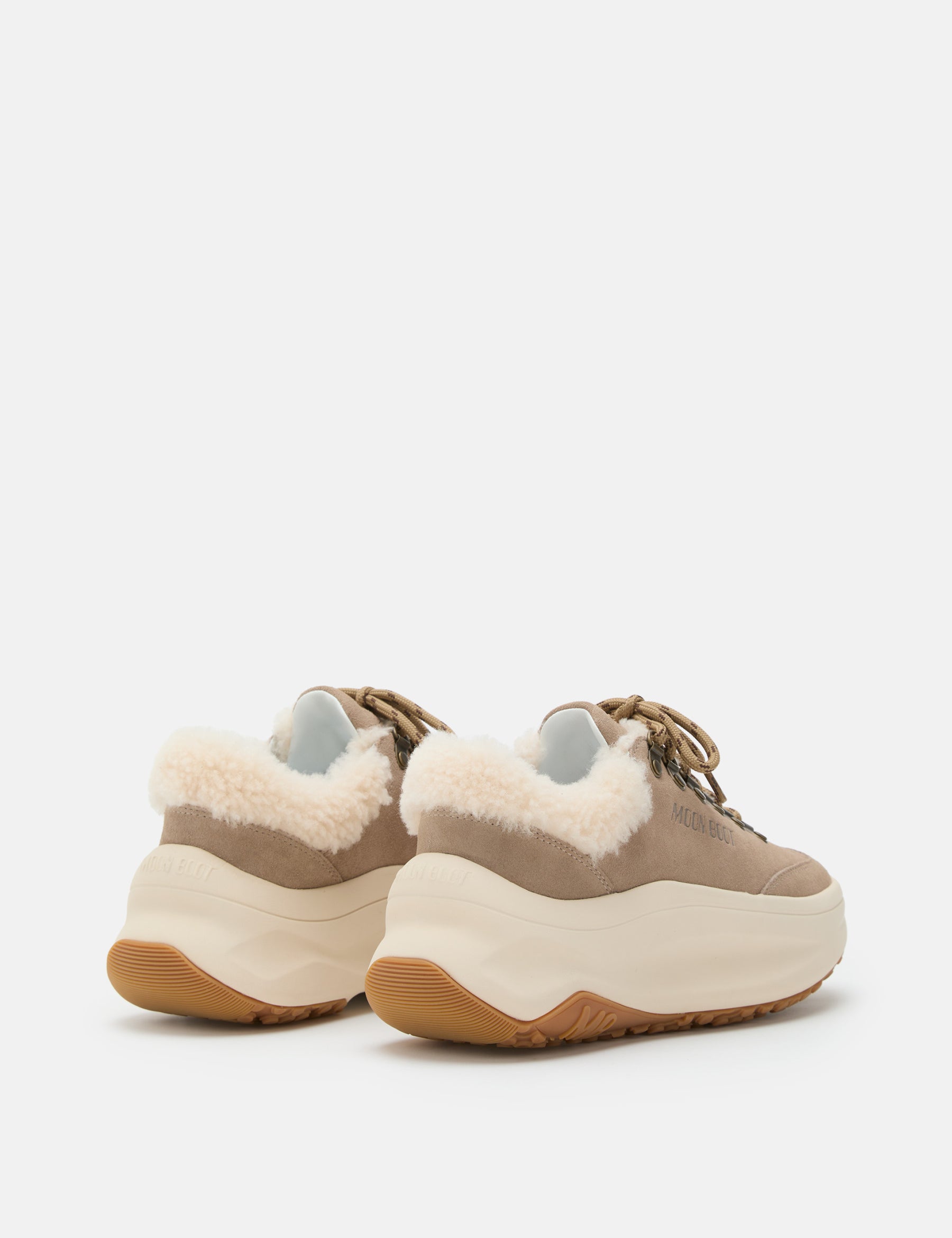 MOON247 CITY BEIGEFARBENE SNEAKERS AUS SHEARLING