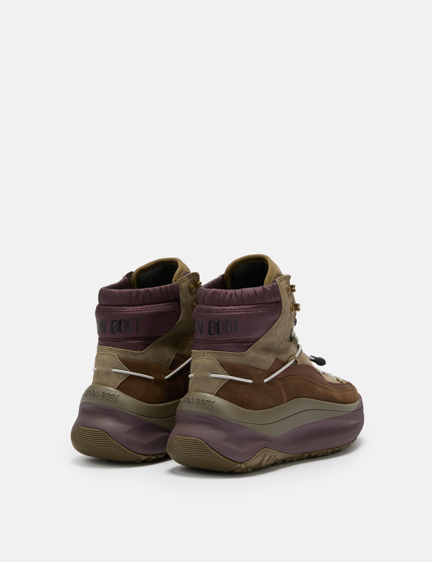 MOON247 XLACE MID SNEAKER IN KHAKI UND BRAUN