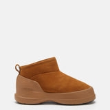 STIVALE MEZZALUNA LOW IN PELLE SCAMOSCIATA MARRONE
