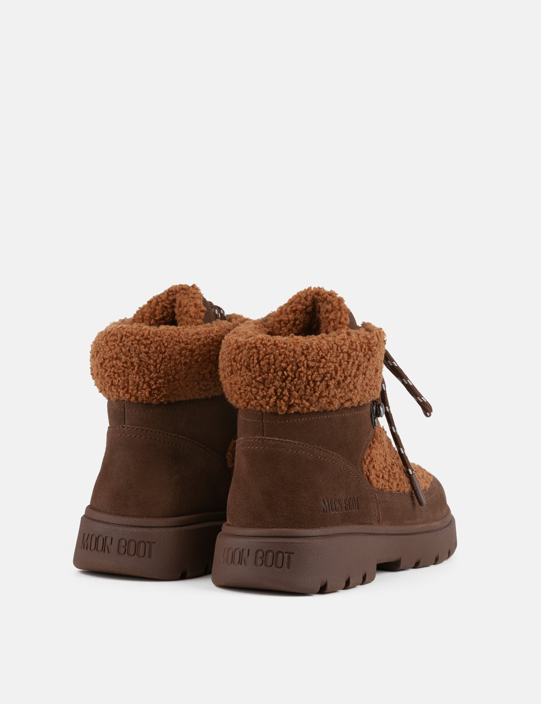 COMBAT STIEFEL AUS FLEECE IN BRAUN