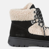 COMBAT STIEFEL AUS FLEECE IN SCHWARZ