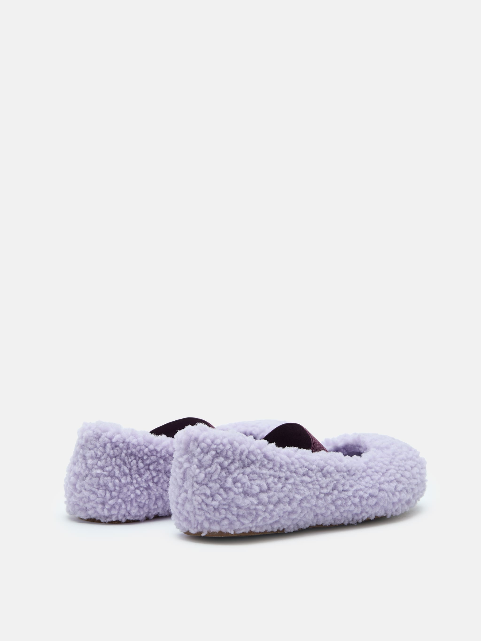 BALLERINES LILAS EN SHEARLING