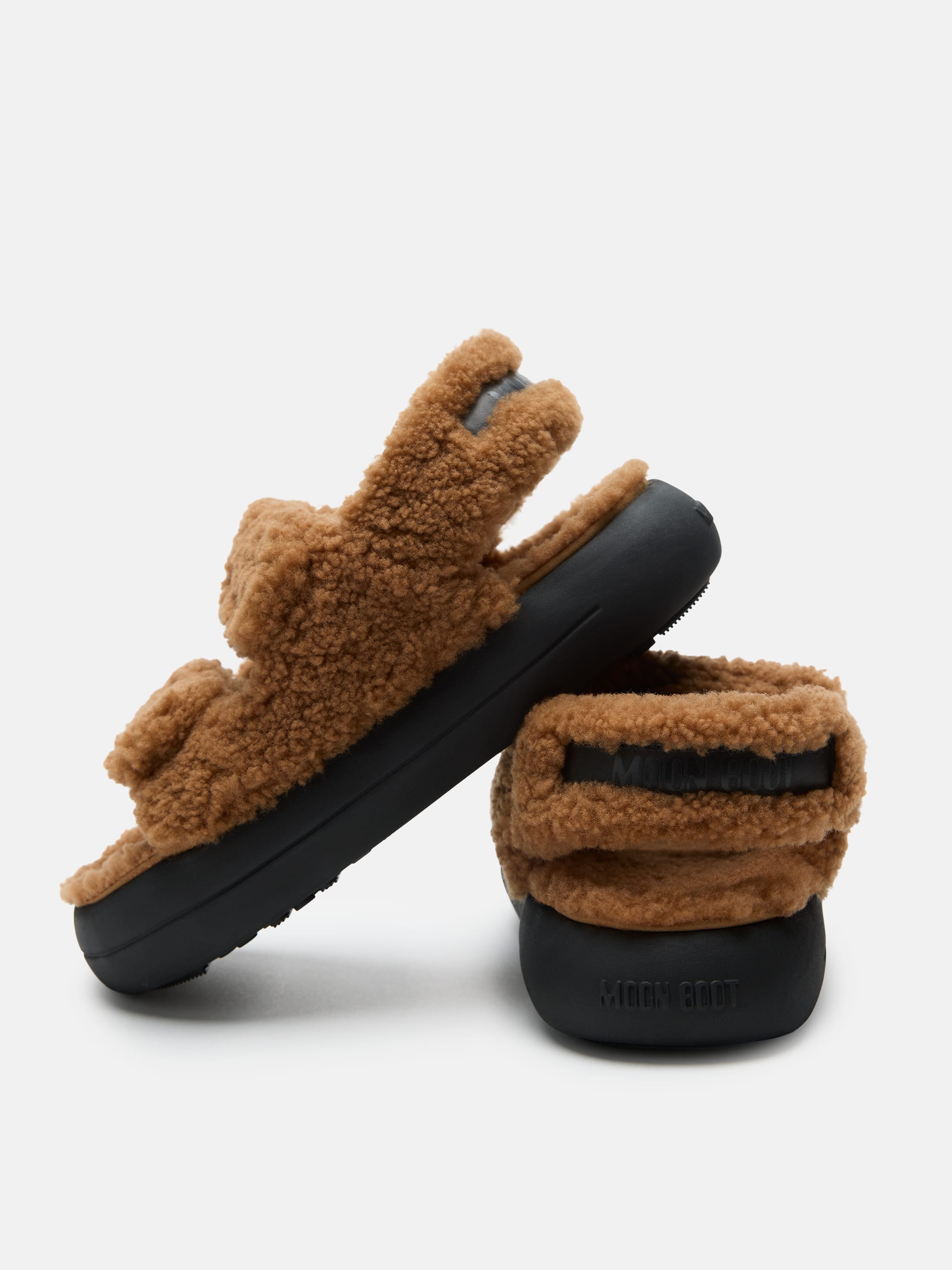 SANDALO MARRONE IN SHEARLING image number 3