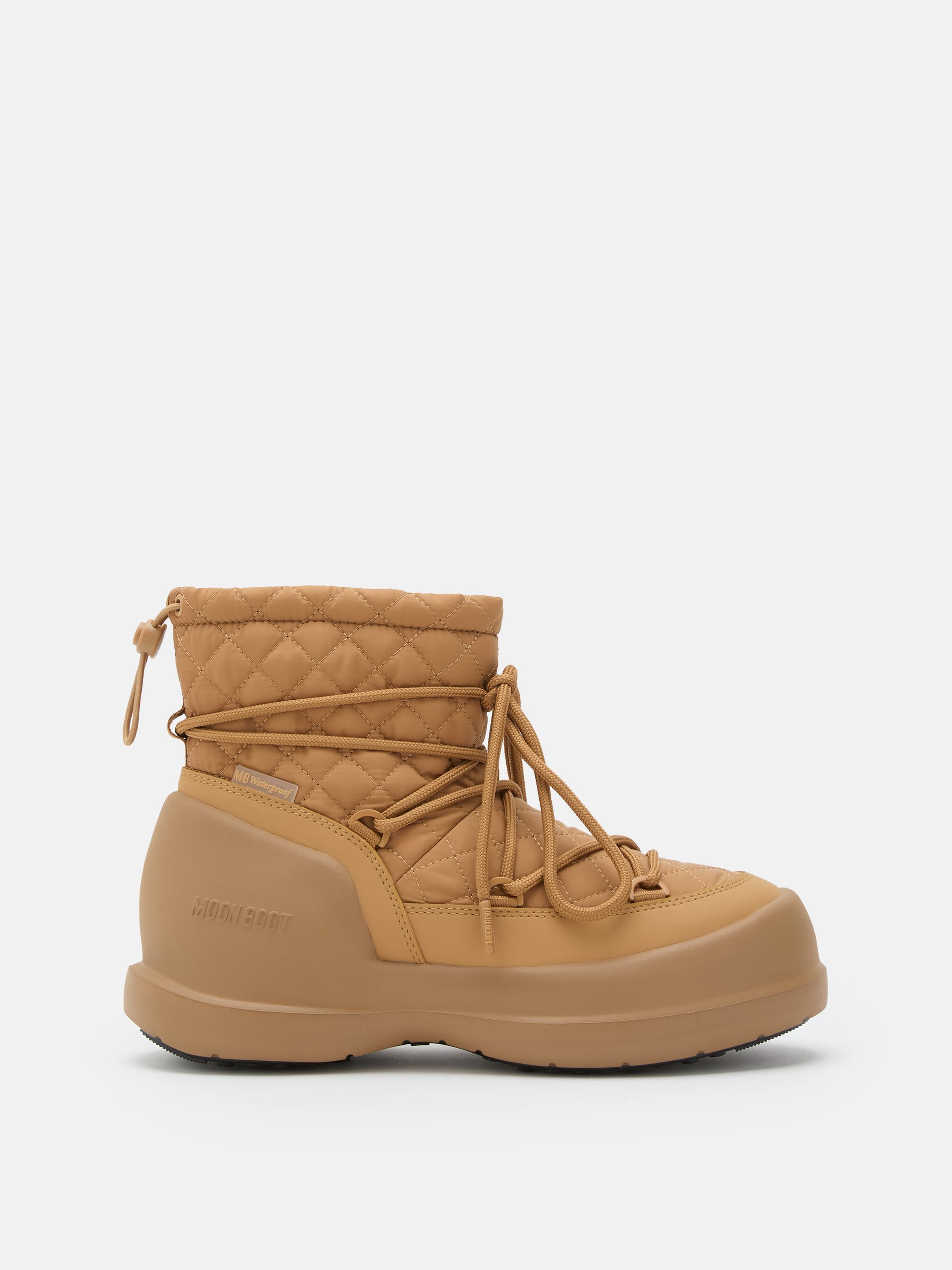 MEZZALUNA MID CAMEL QUILTED BOOTS