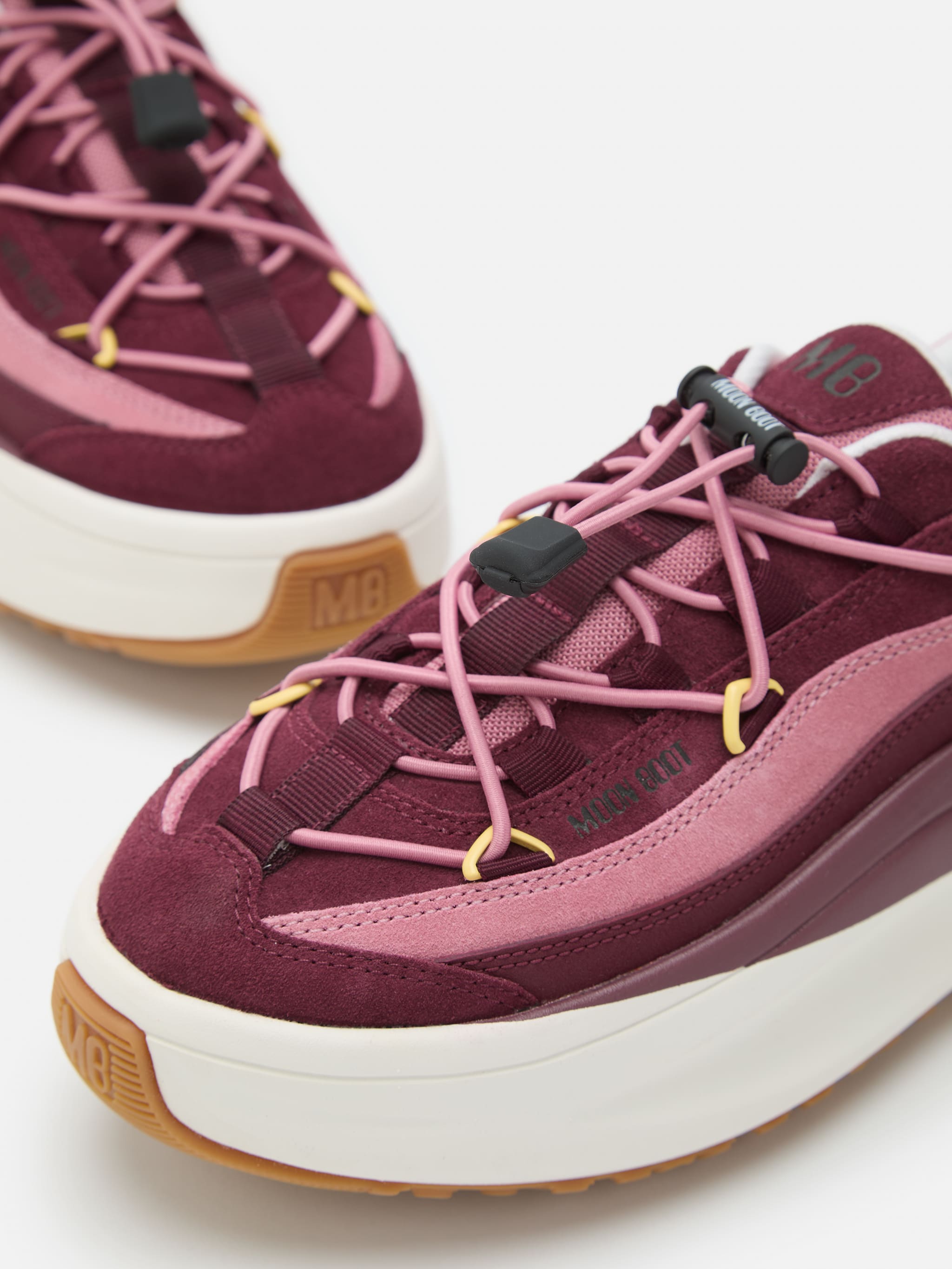 MOON247 XLACE BORDEAUXROTE UND ROSAFARBENE SNEAKERS image number 3