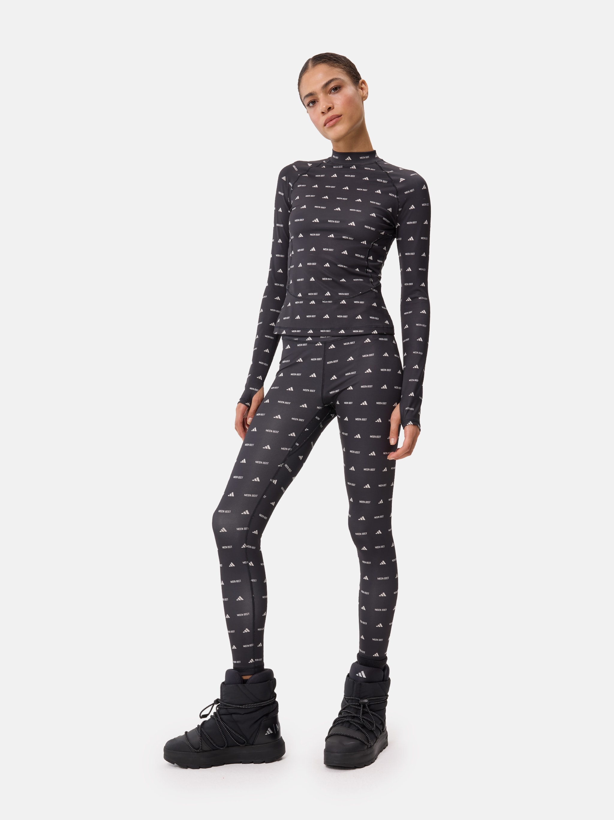 ADIDAS X MOON BOOT BLACK LONG SLEEVE TOP image number 3