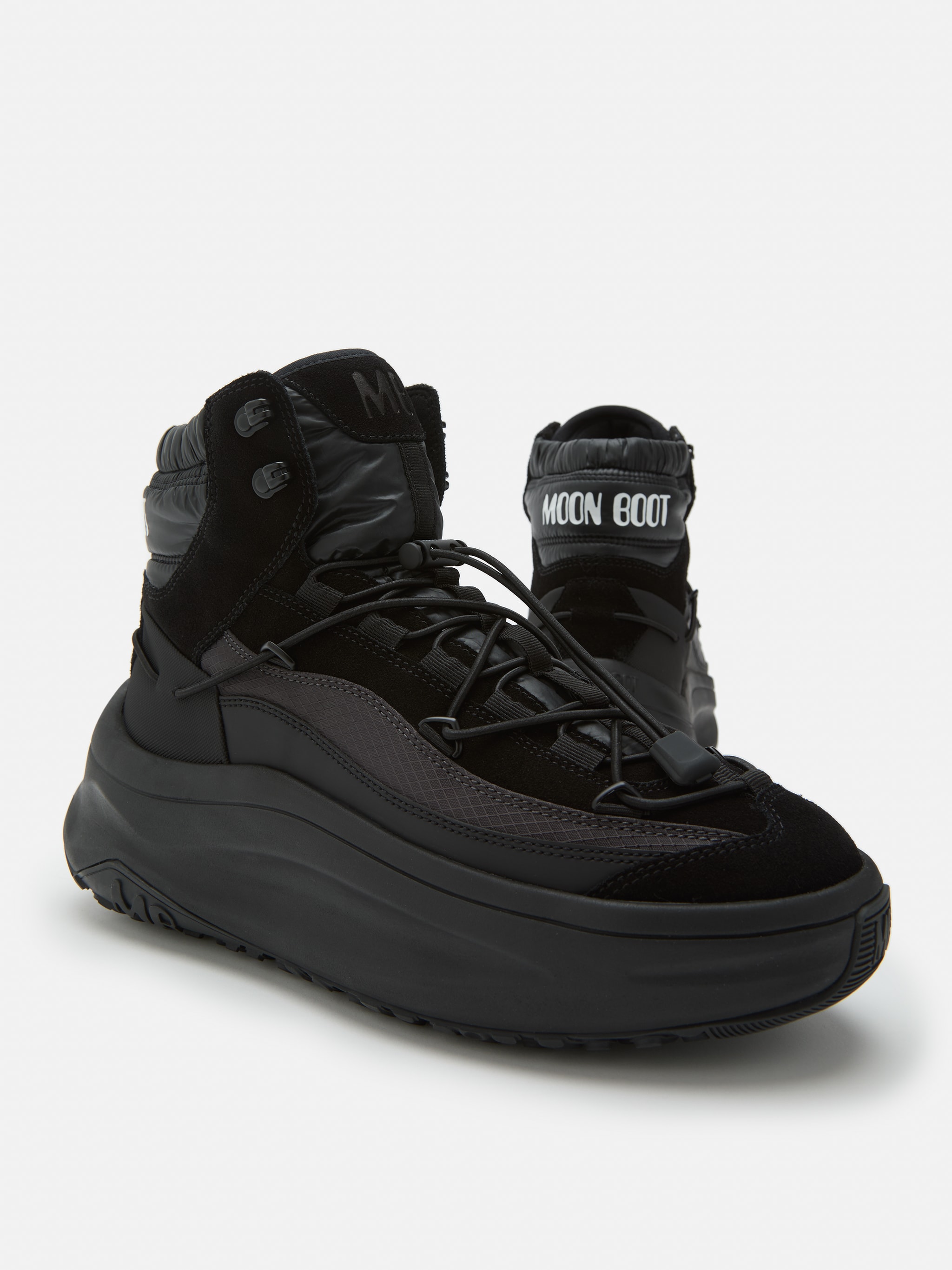 MOON247 BLACK XLACE MID SNEAKERS image number 3