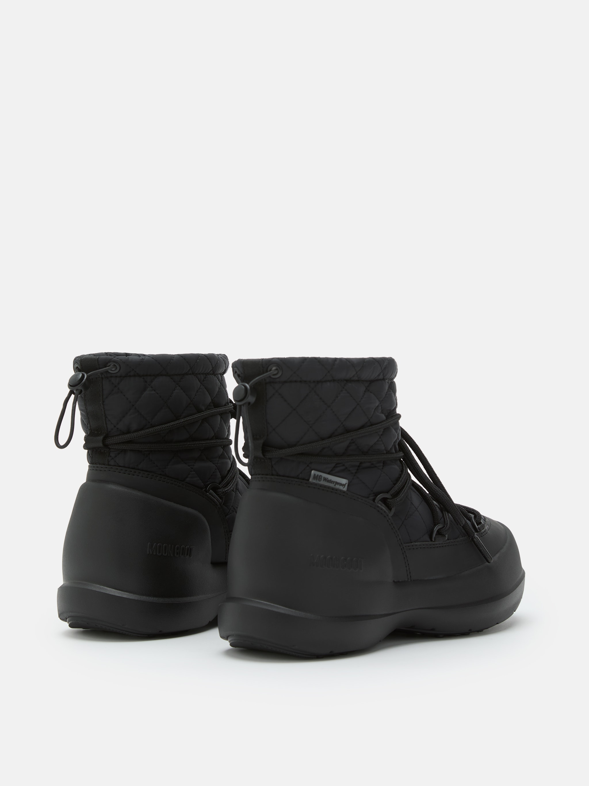 MEZZALUNA MID BLACK QUILTED BOOTS