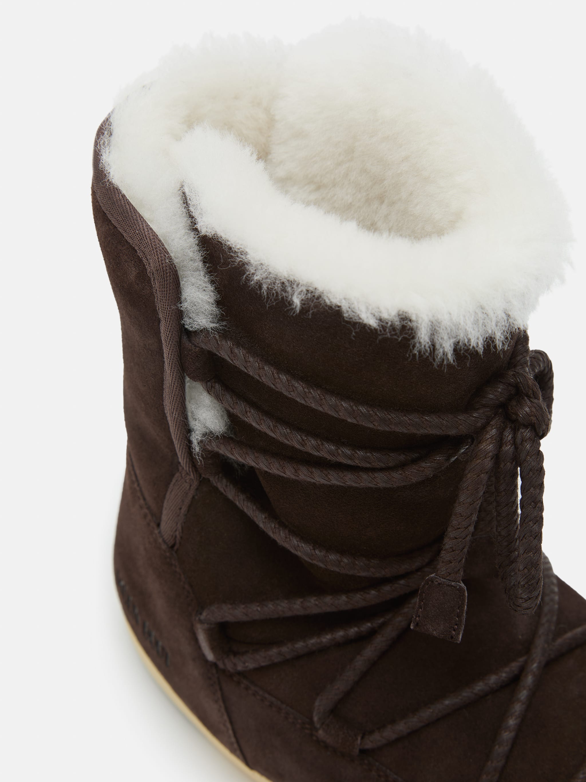 STIVALE EVX IN PELLE SCAMOSCIATA E SHEARLING MARRONE SCURO image number 2