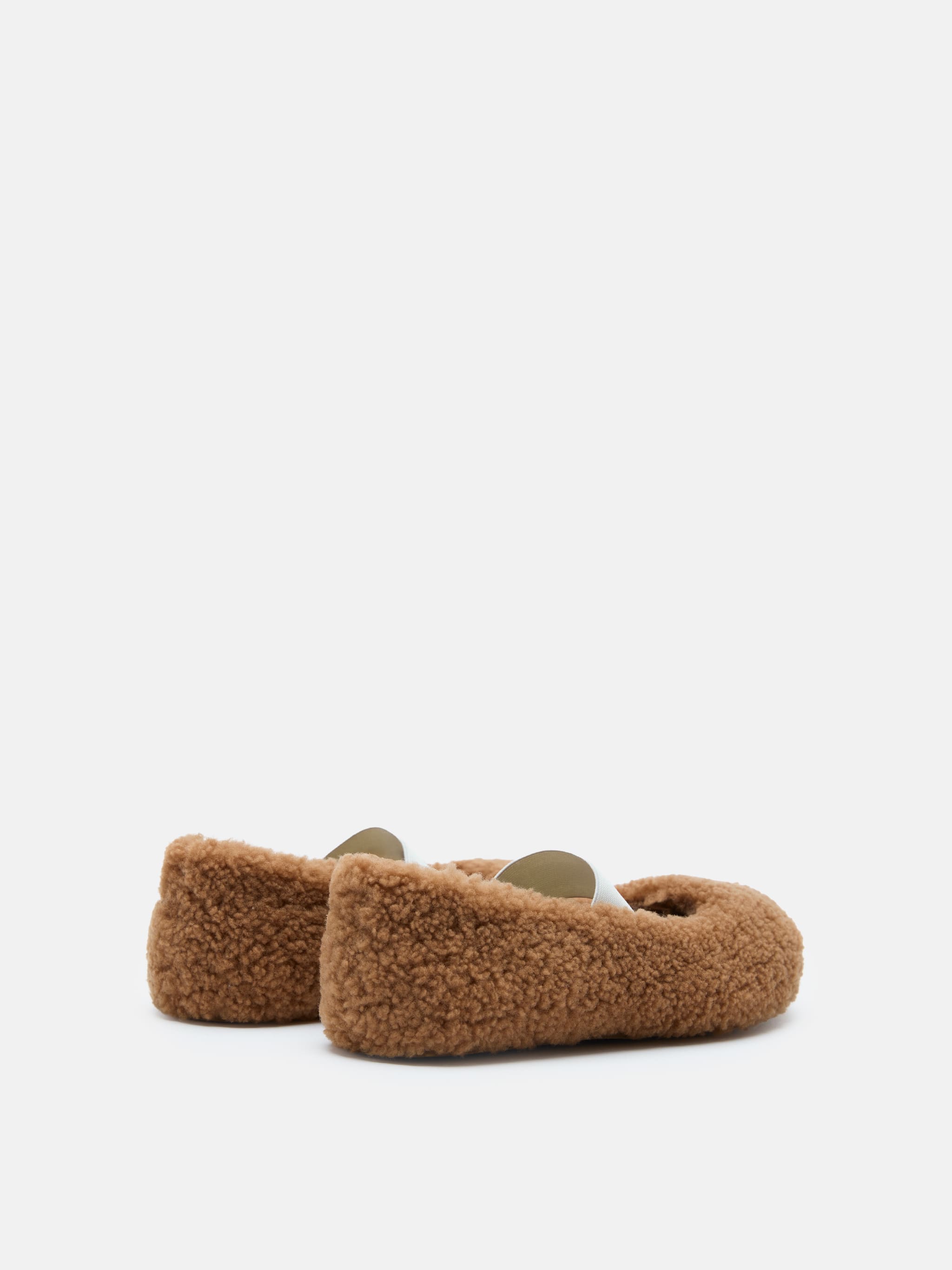 SHEARLING BROWN BALLERINAS