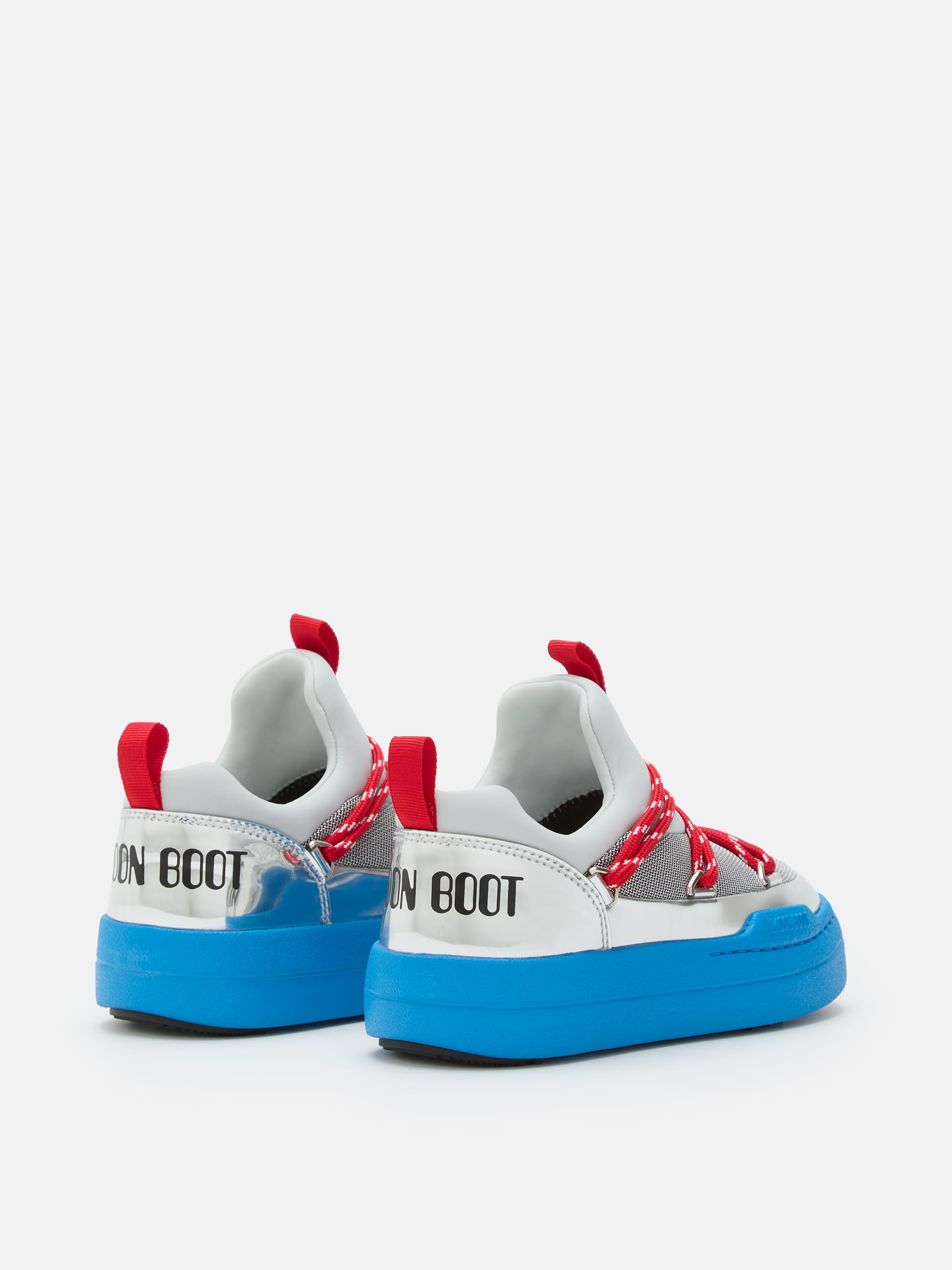 JUNIOR PARK LOW SILBERFARBENE SPACE RACE SNEAKERS MIT SCHN&Uuml;RUNG