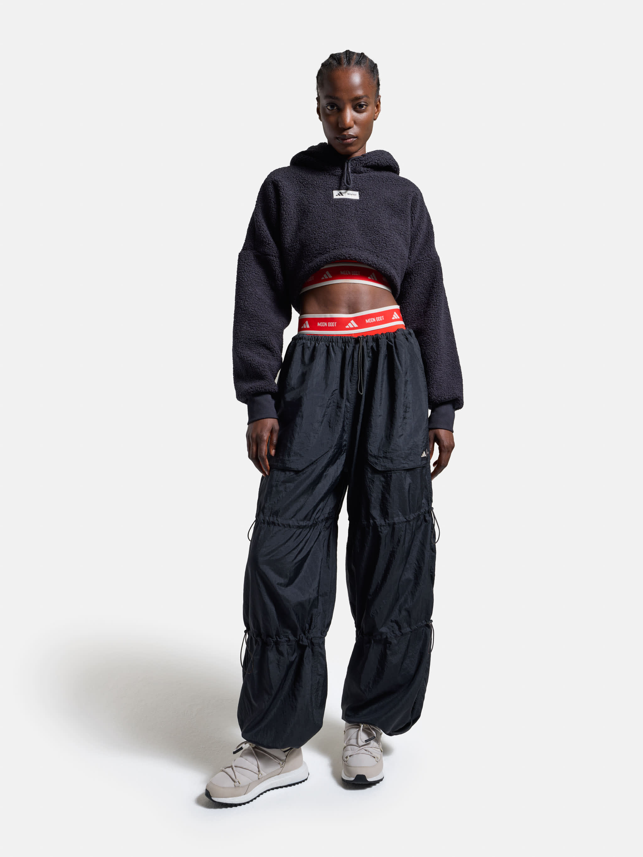 adidas x Sweat &agrave; capuche court Moon Boot Noir image number 3