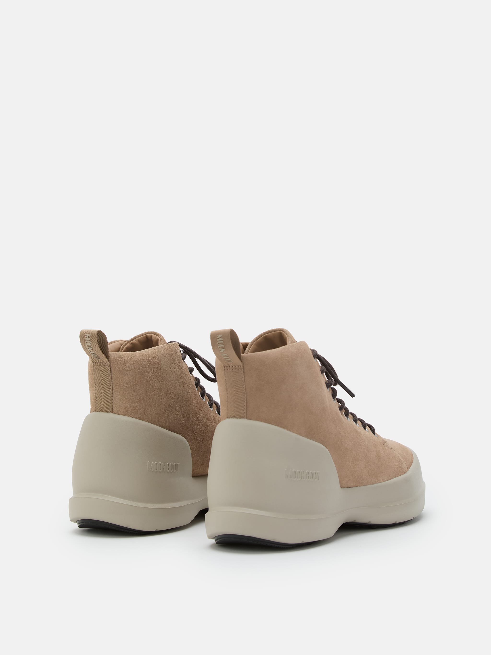 MEZZALUNA BEIGEFARBENE MID STIEFEL AUS VELOURSLEDER MIT SCHNÜRUNG