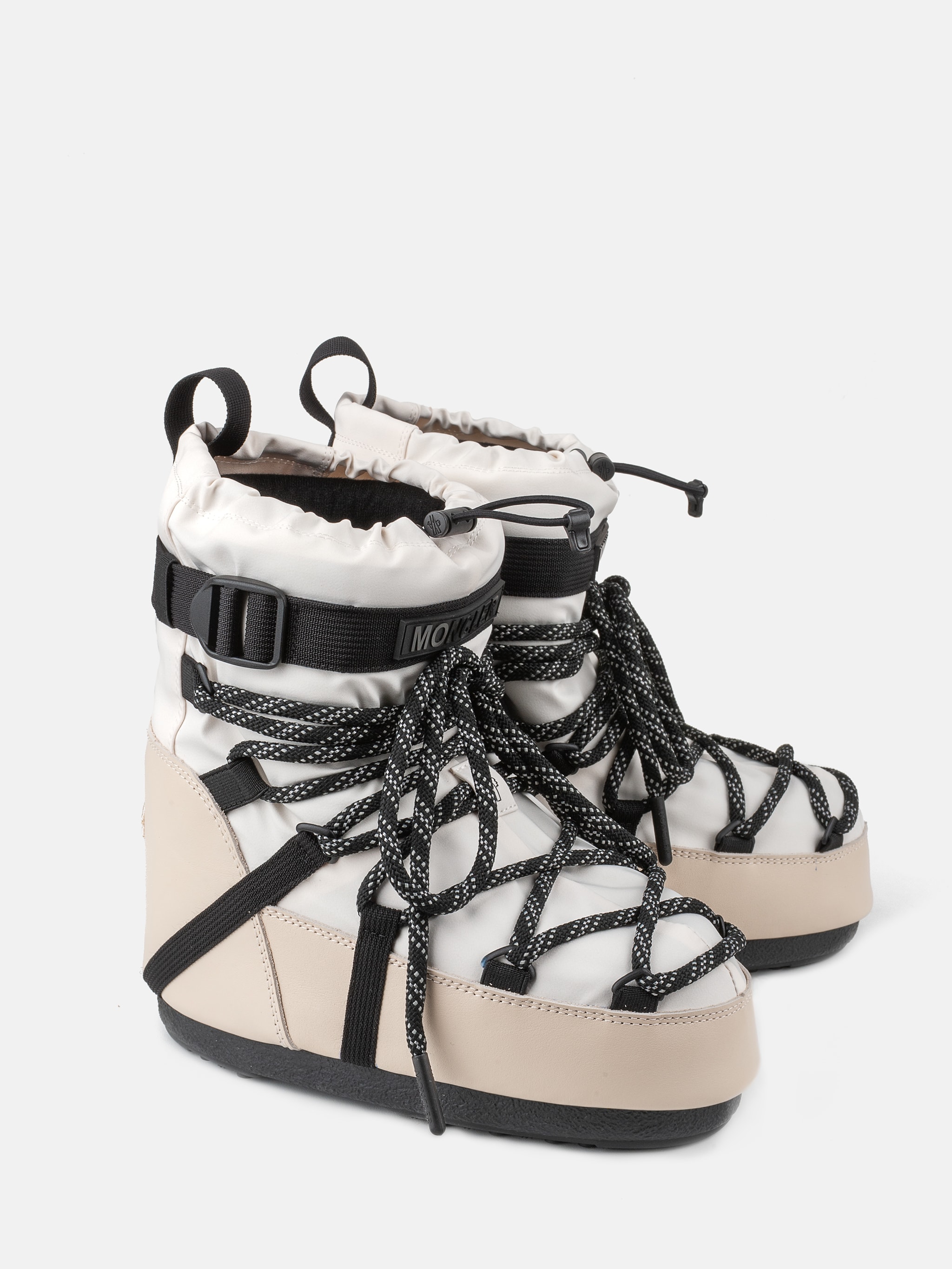MOON BOOT X MONCLER GRENOBLE ICON LOW WHITE BOOTS image number 3