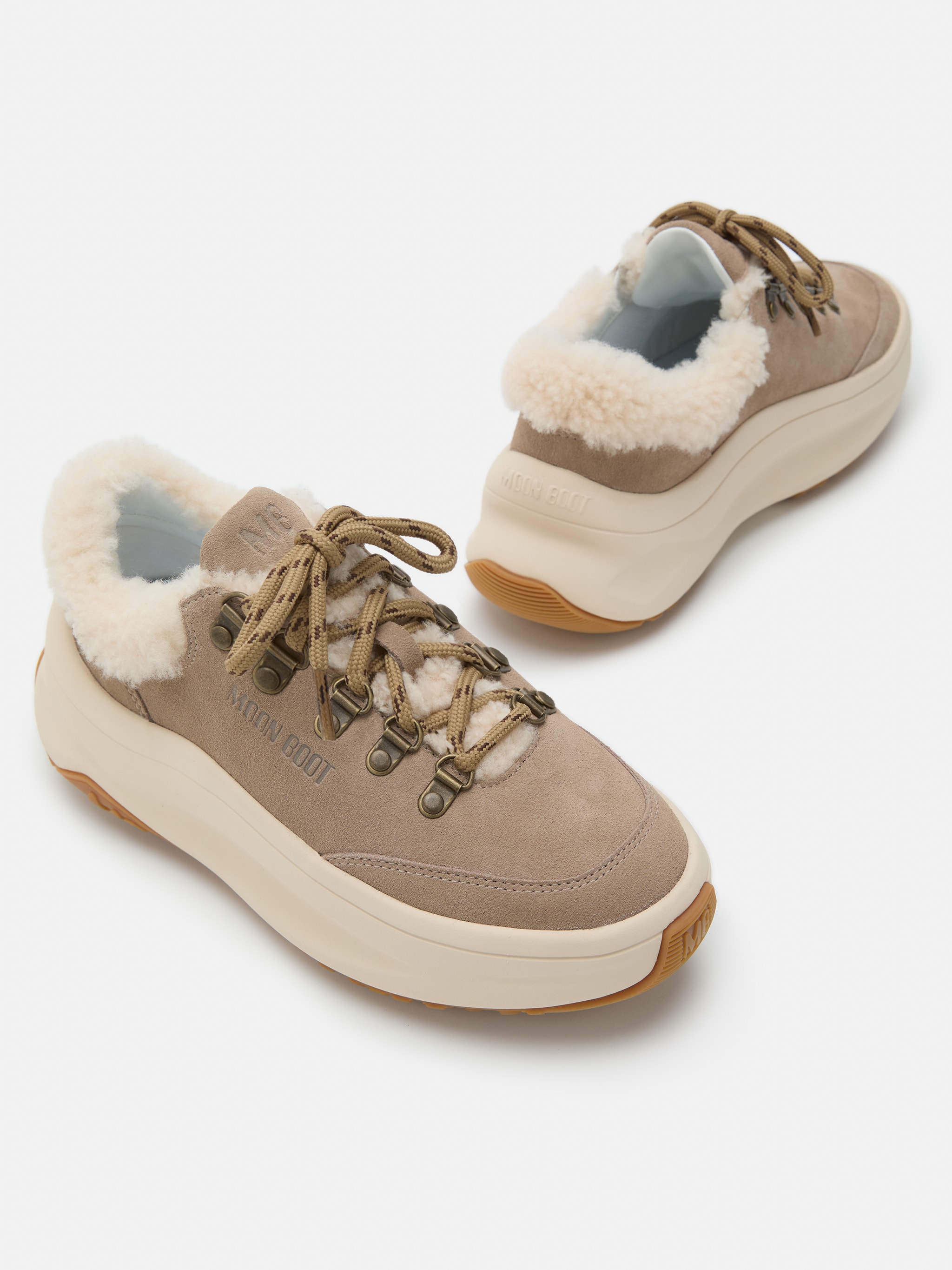 MOON247 CITY BEIGEFARBENE SNEAKERS AUS SHEARLING image number 3