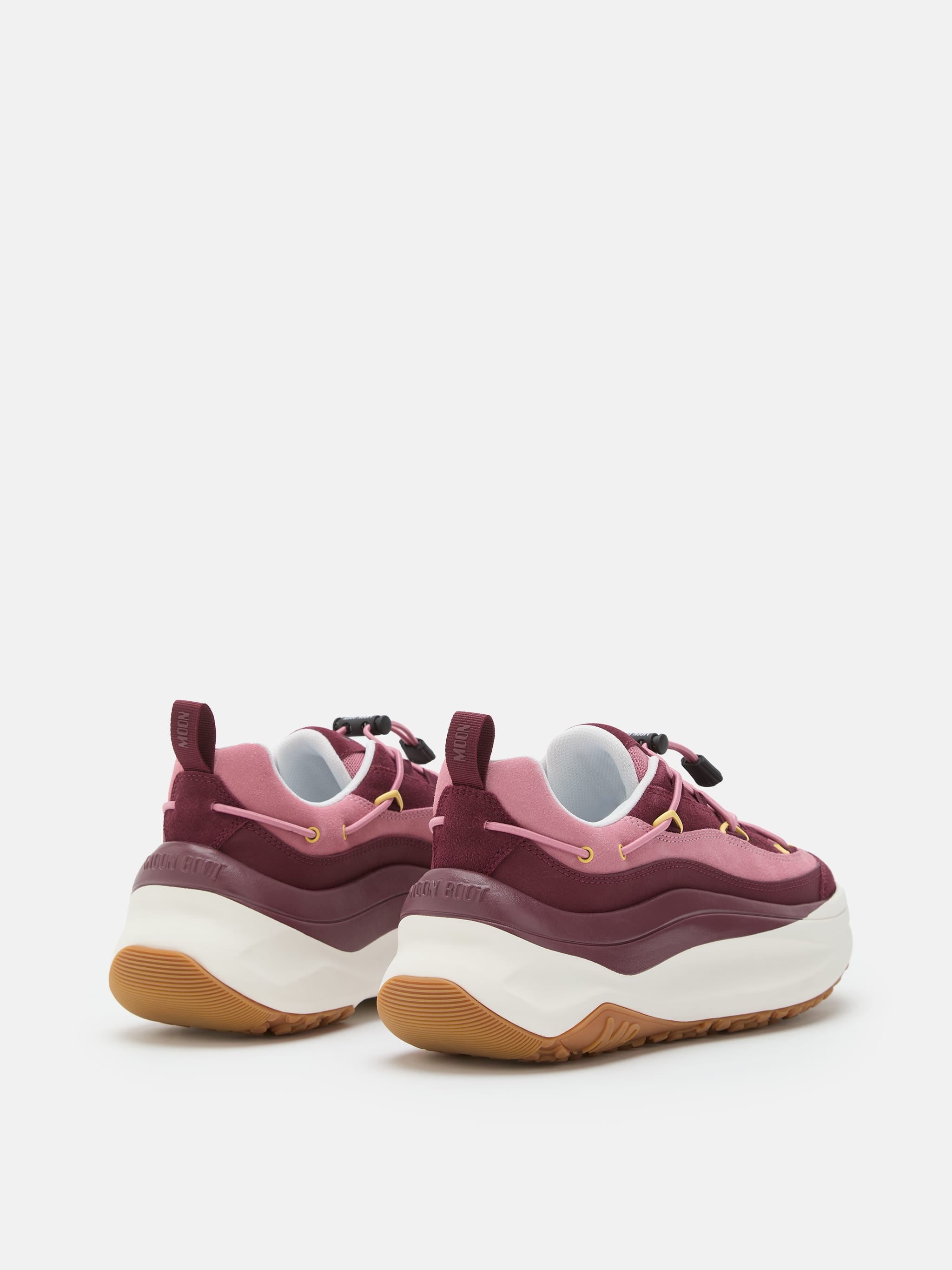 MOON247 XLACE BORDEAUXROTE UND ROSAFARBENE SNEAKERS