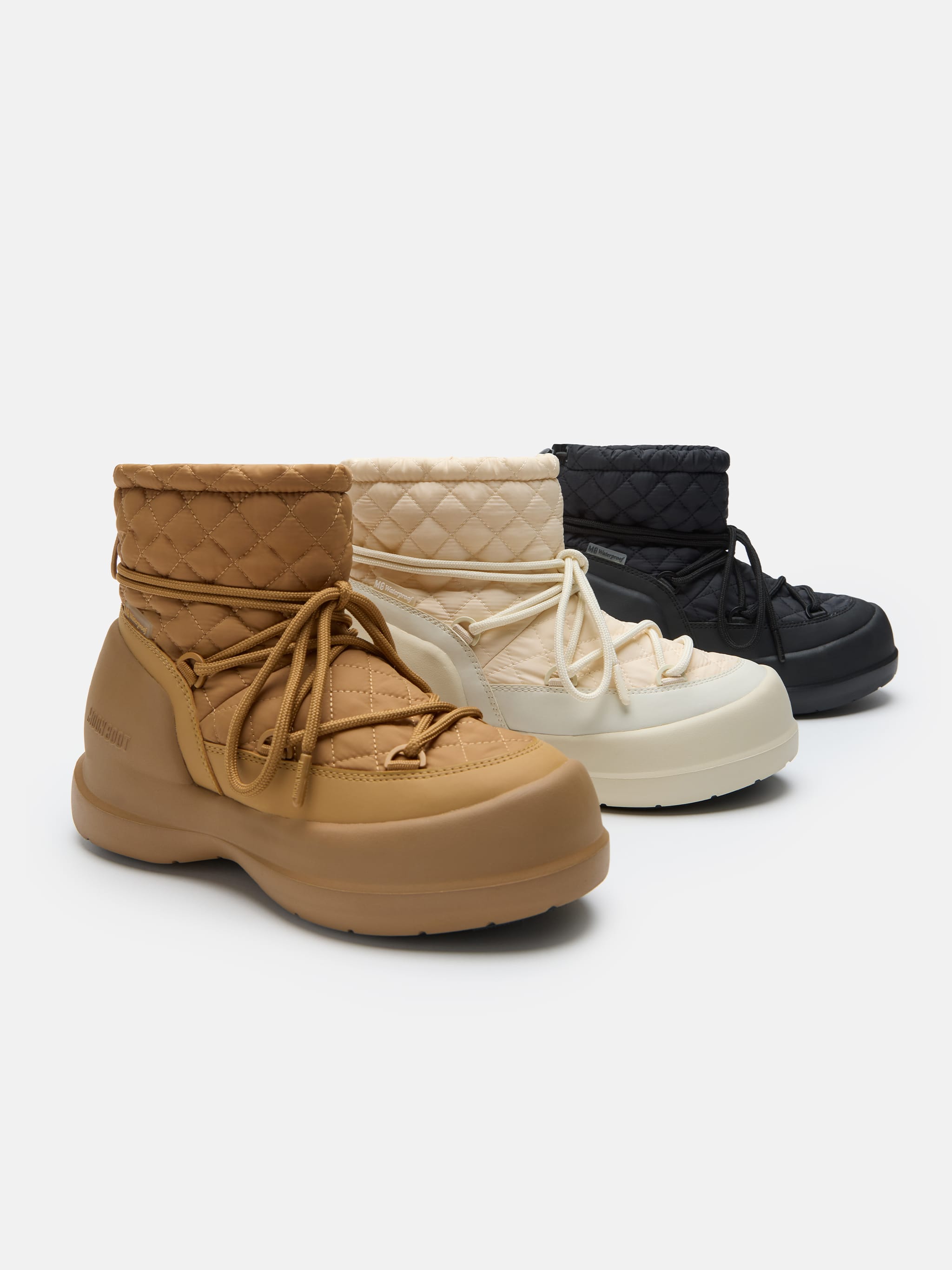 MEZZALUNA MID CAMEL QUILTED BOOTS image number 4