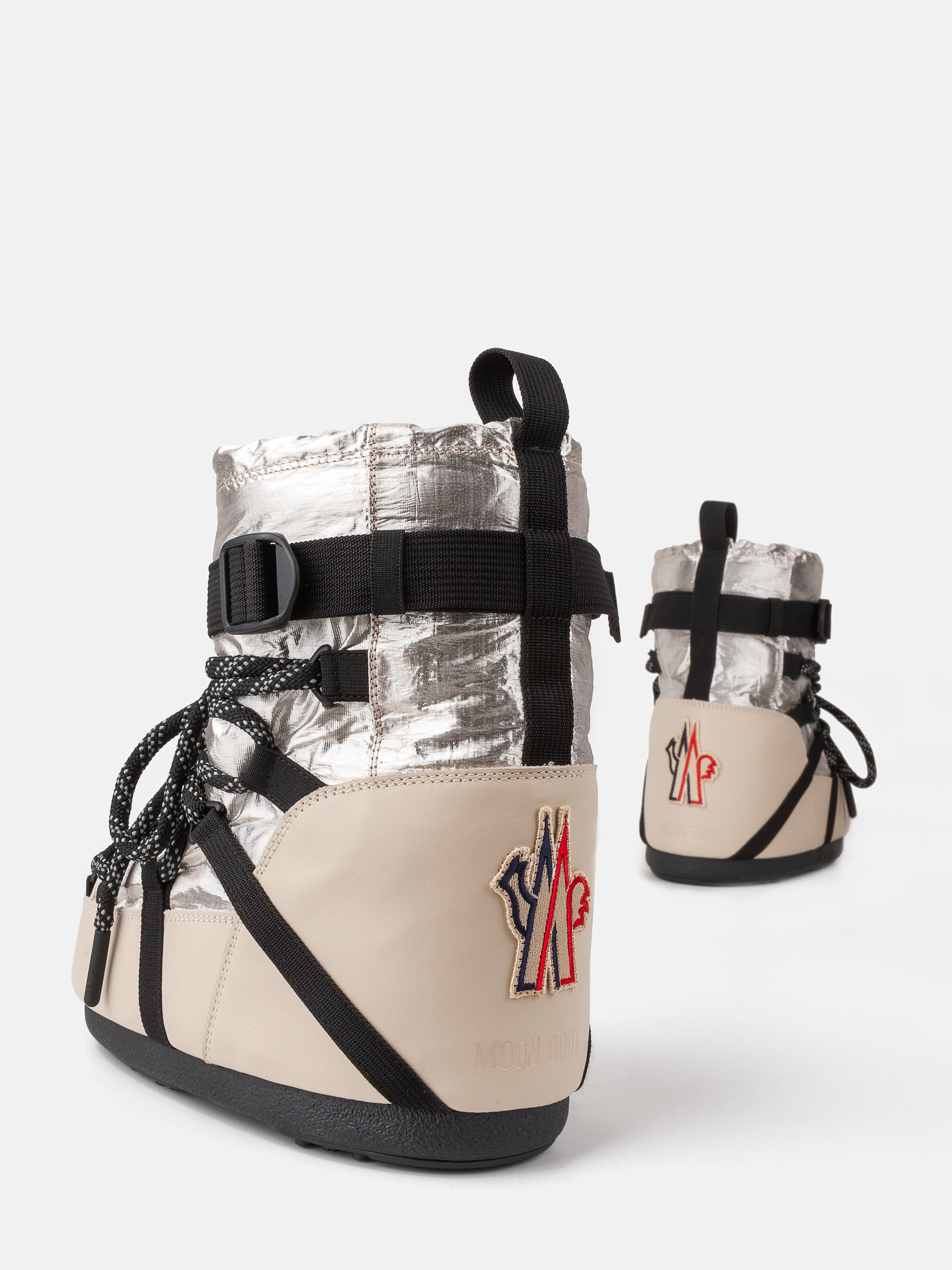 MOON BOOT X MONCLER GRENOBLE ICON LOW WHITE BOOTS image number 3