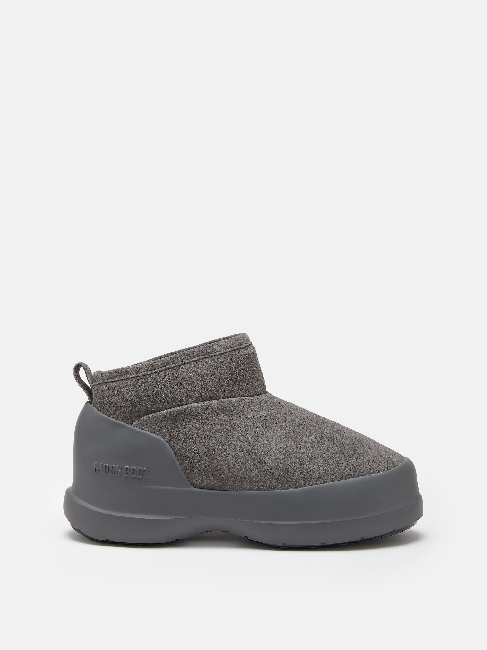 BOTTES BASSES MEZZALUNA EN DAIM ANTHRACITE