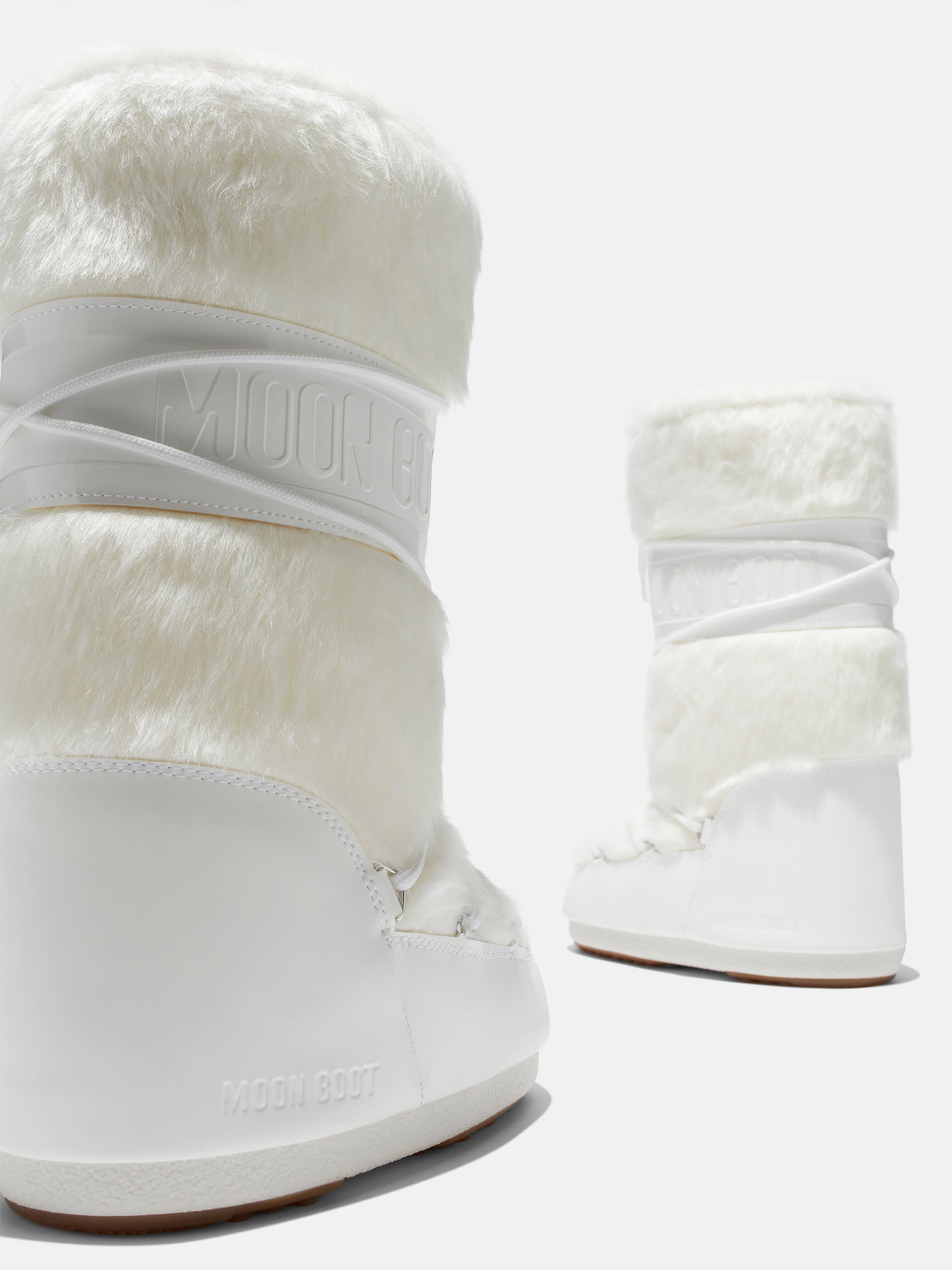 靴 Moon Boot Icon faux-fur  boots MOON BOOT Icon faux fur and faux leather snow boots | NET-A-PORTER