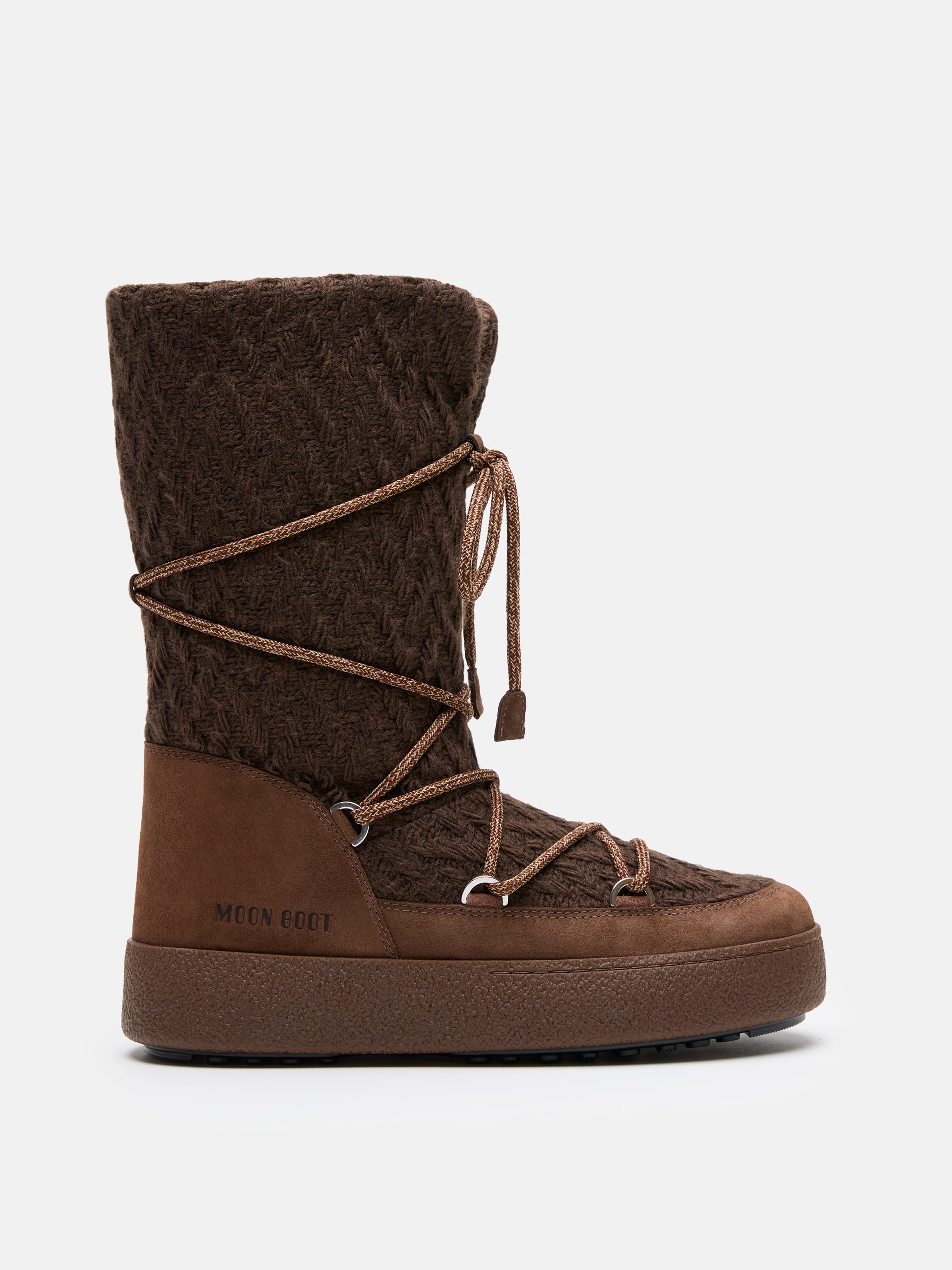 MOON BOOT X GUEST IN RESIDENCE LTRACK COCOA KNIT BOOTS