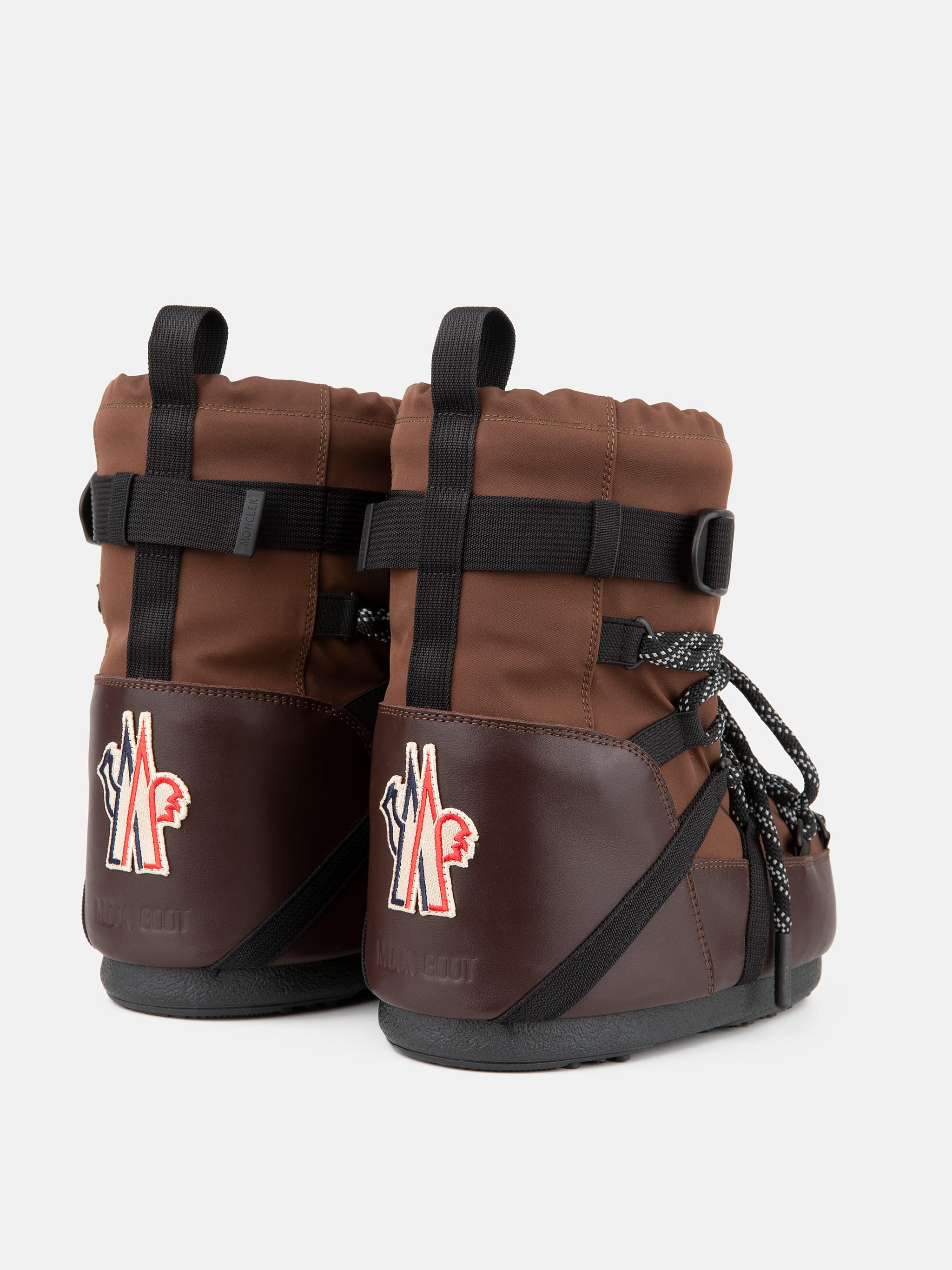 MOON BOOT X MONCLER GRENOBLE ICON LOW MOCHA BROWN BOOTS image number 1