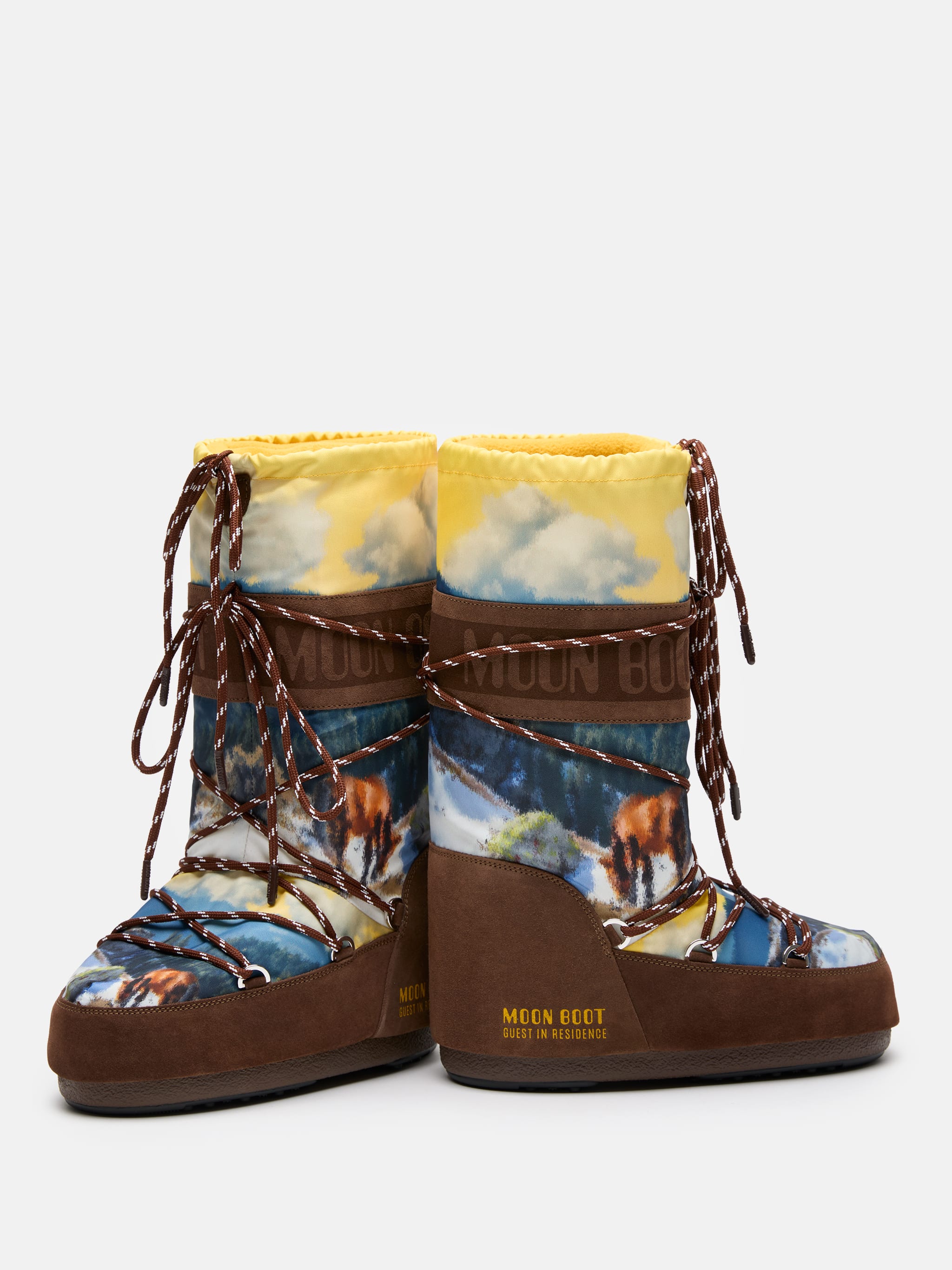 MOON BOOT X GUEST IN RESIDENCE ICON HIGH POSTCARD COCOA BOOTS image number 2