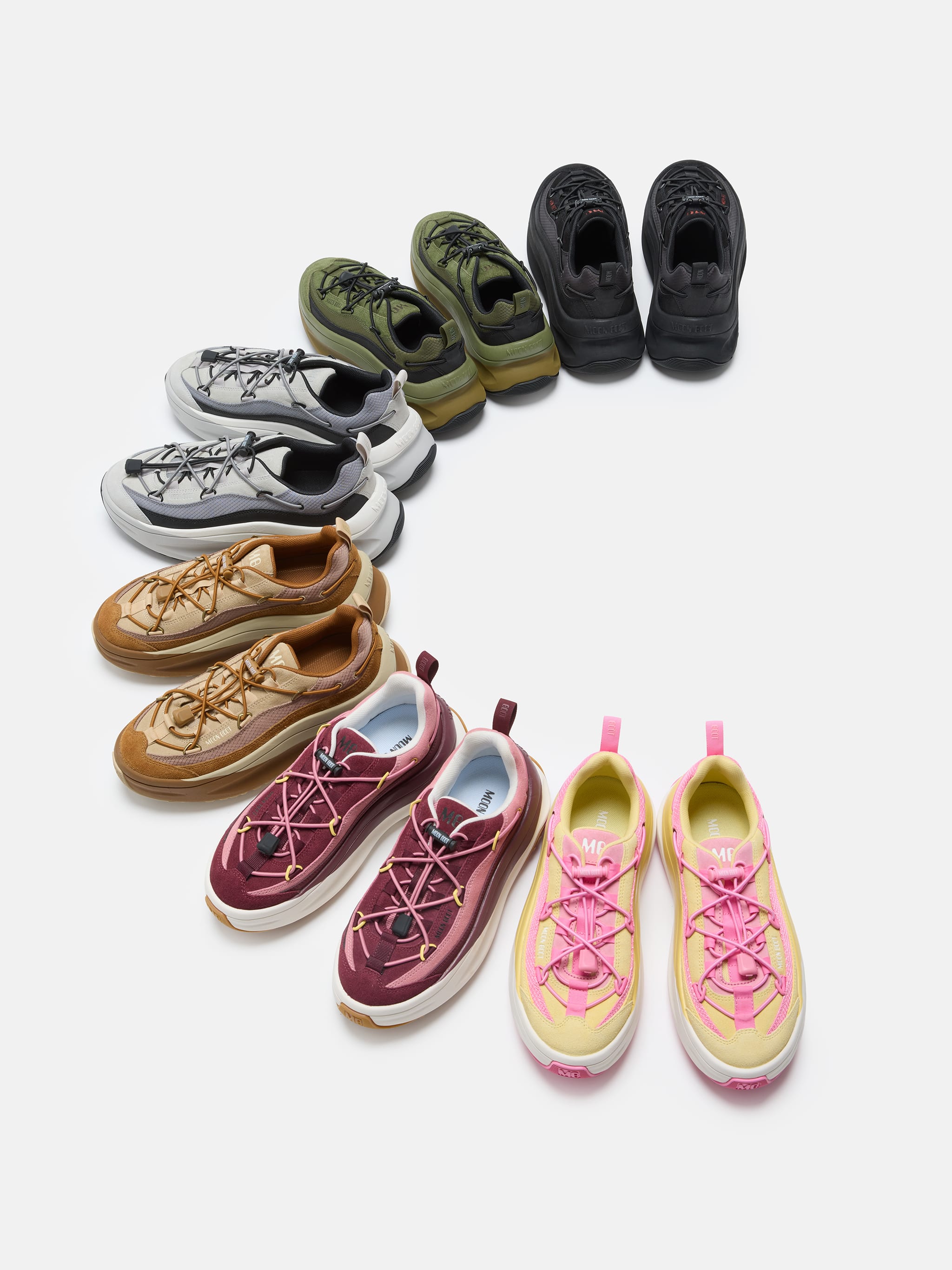 SNEAKER MOON247 XLACE GIALLO E ROSA image number 4