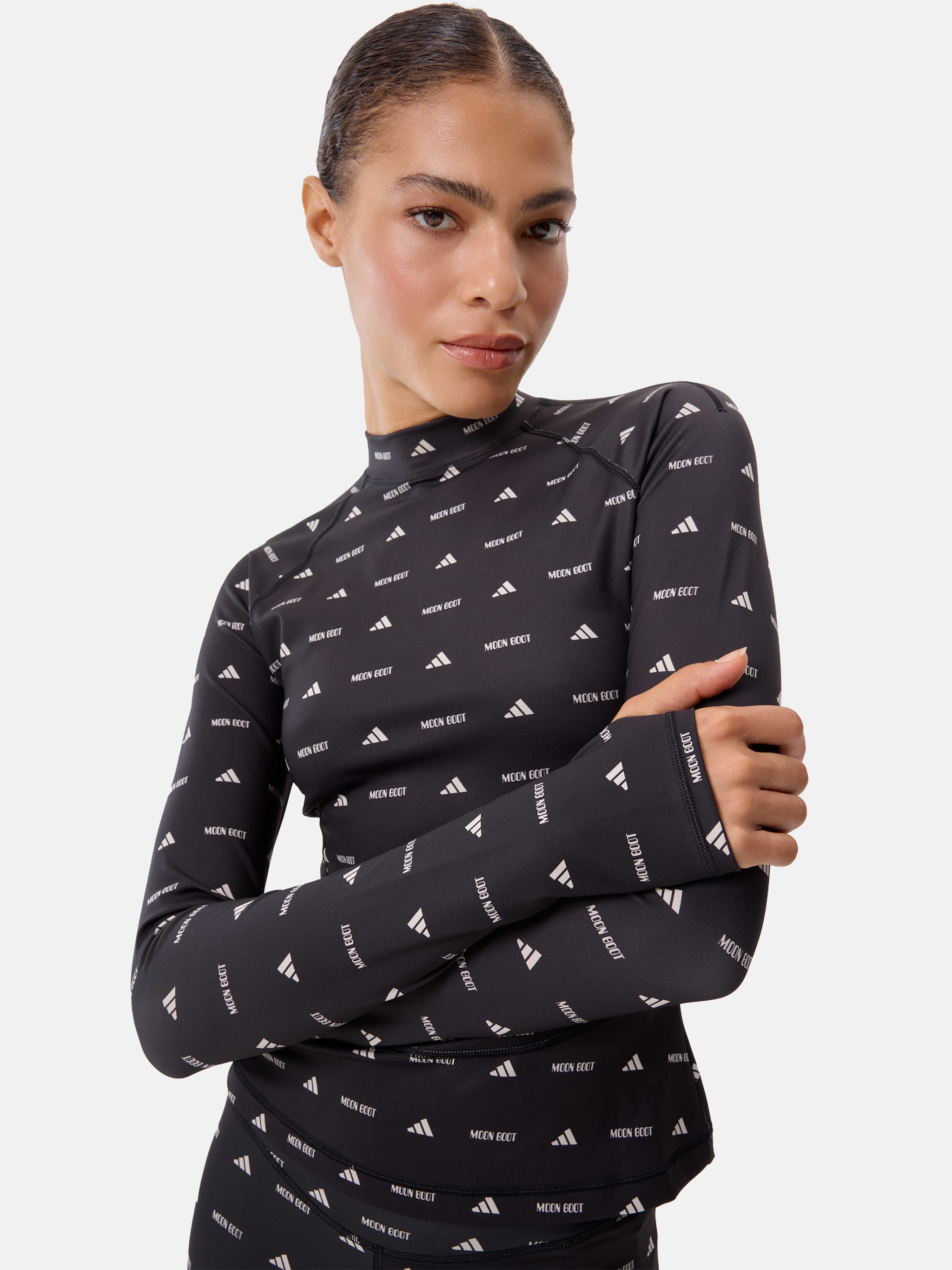 ADIDAS X MOON BOOT BLACK LONG SLEEVE TOP image number 2