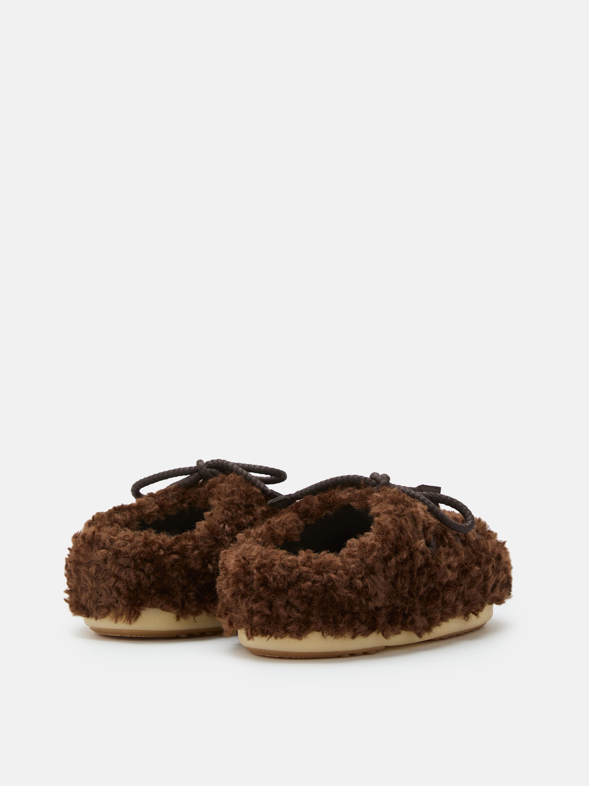 EVX DUNKELBRAUNE CURLY MULES
