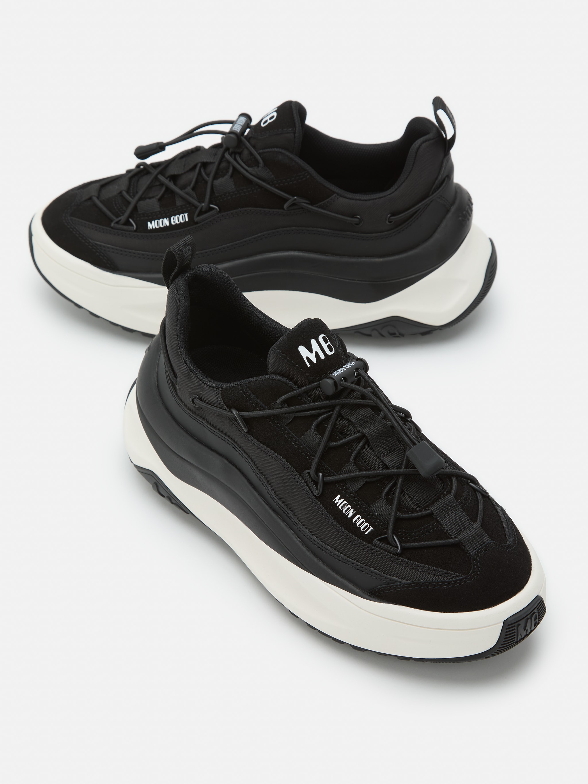 MOON247 XLACE BLACK & WHITE SNEAKERS image number 3
